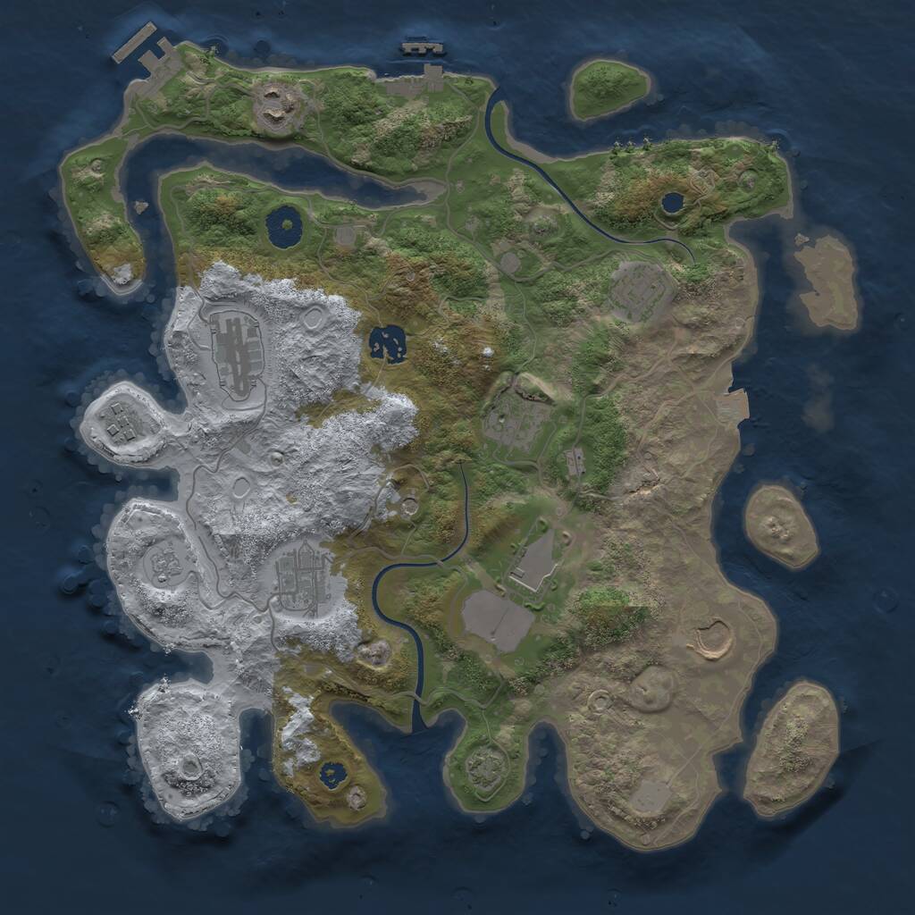 Rust Map: Procedural Map, Size: 3500, Seed: 585480017, 15 Monuments