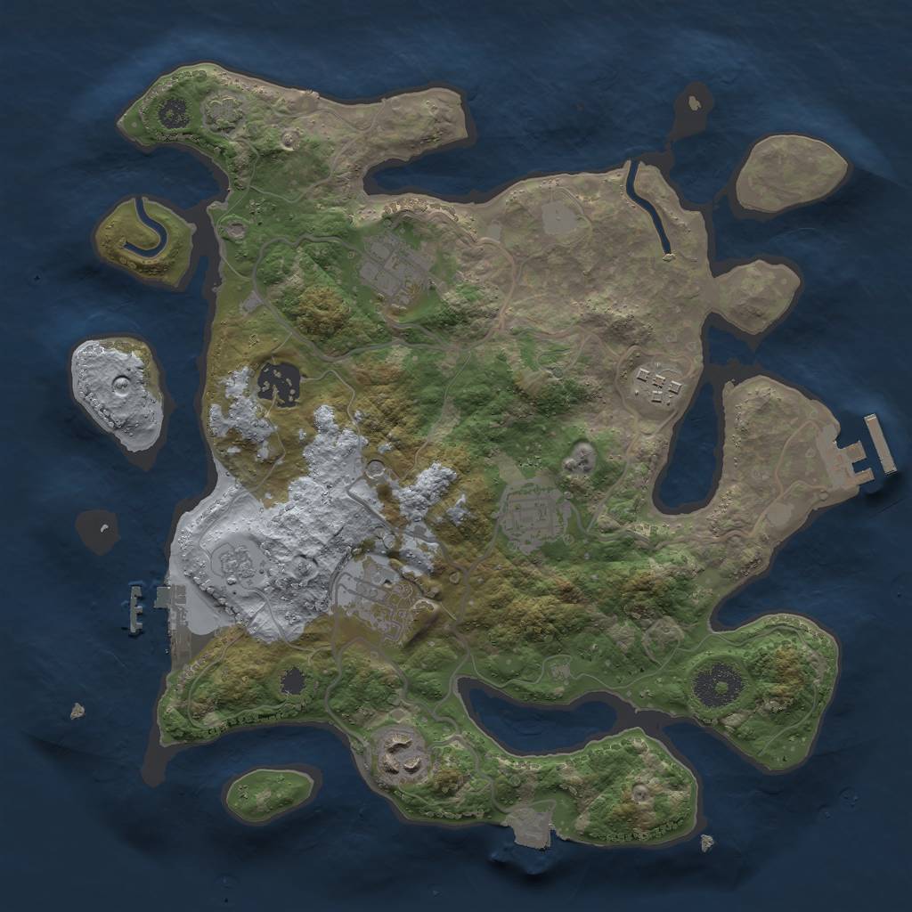 Rust Map: Procedural Map, Size: 3000, Seed: 893438207, 14 Monuments