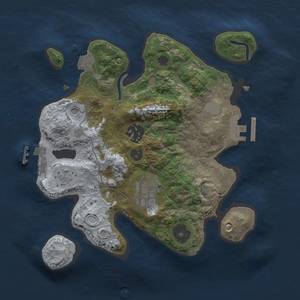 Thumbnail Rust Map: Procedural Map, Size: 2500, Seed: 1853588739, 10 Monuments