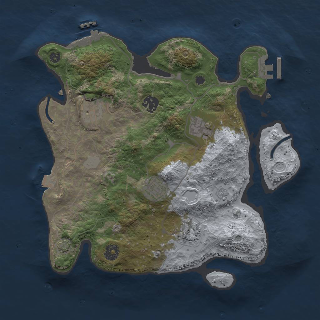 Rust Map: Procedural Map, Size: 3000, Seed: 647987465, 12 Monuments