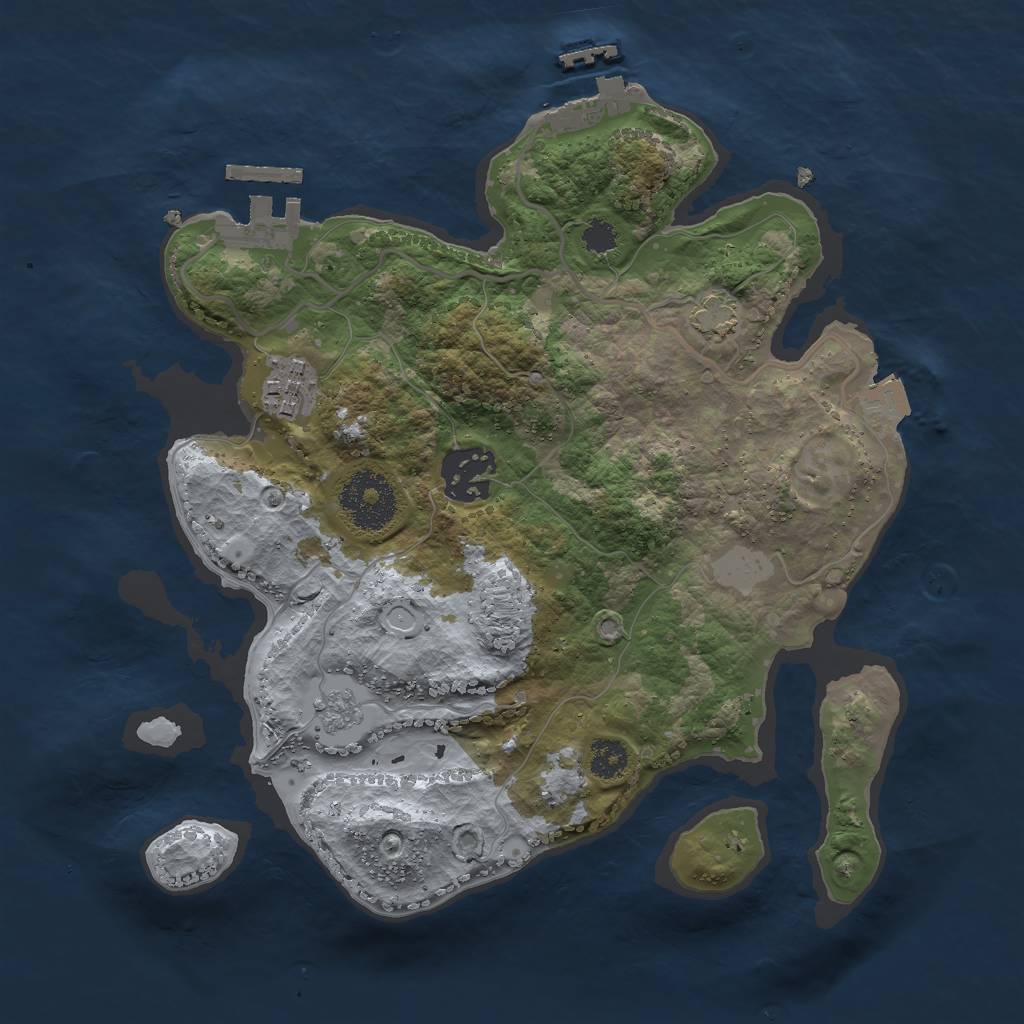 Rust Map: Procedural Map, Size: 2700, Seed: 1772838027, 9 Monuments