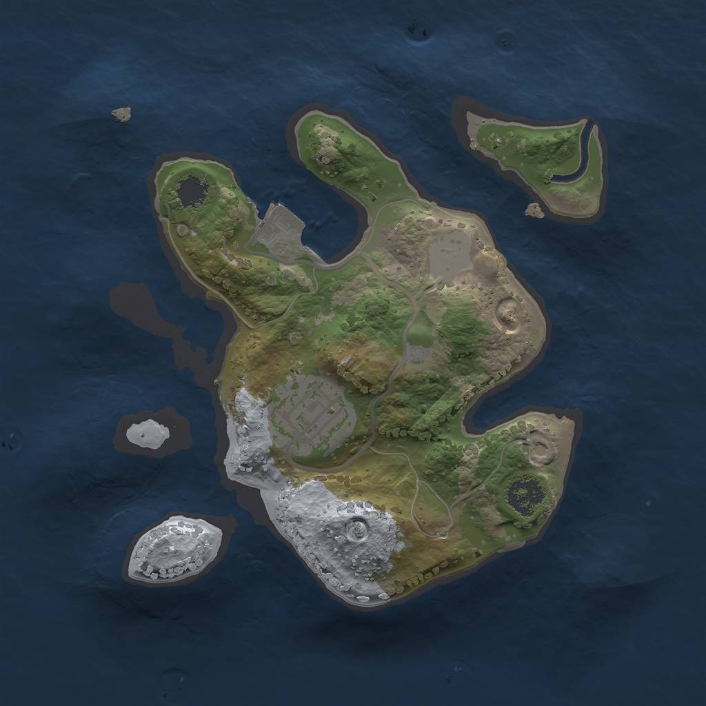 Rust Map: Procedural Map, Size: 2000, Seed: 1772838027, 4 Monuments