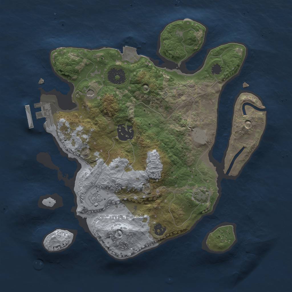 Rust Map: Procedural Map, Size: 2500, Seed: 1772838027, 8 Monuments