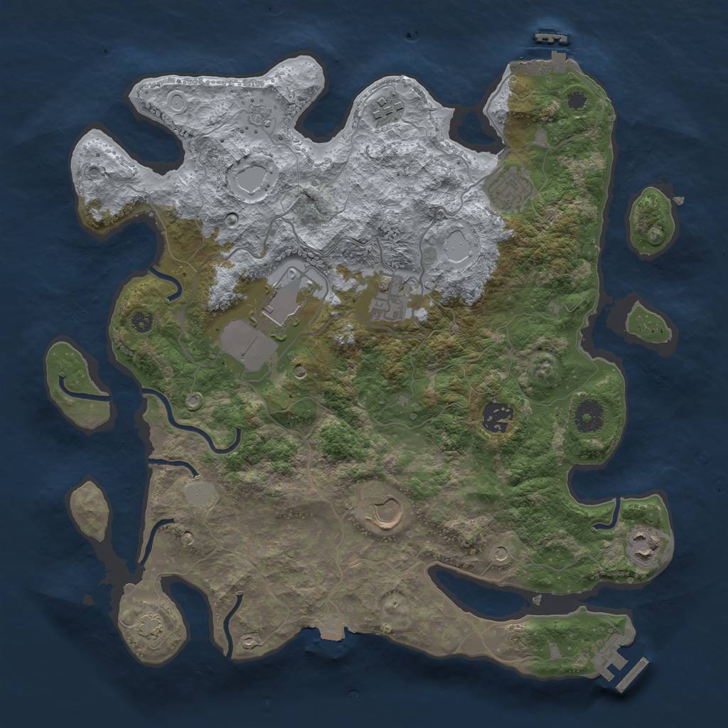 Rust Map: Procedural Map, Size: 3500, Seed: 364667442, 15 Monuments