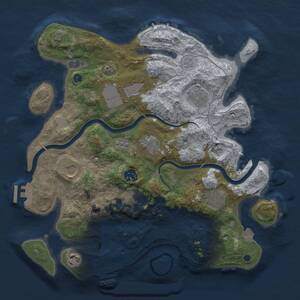 Thumbnail Rust Map: Procedural Map, Size: 3500, Seed: 1545349983, 15 Monuments