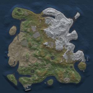 Thumbnail Rust Map: Procedural Map, Size: 3500, Seed: 1545349983, 16 Monuments