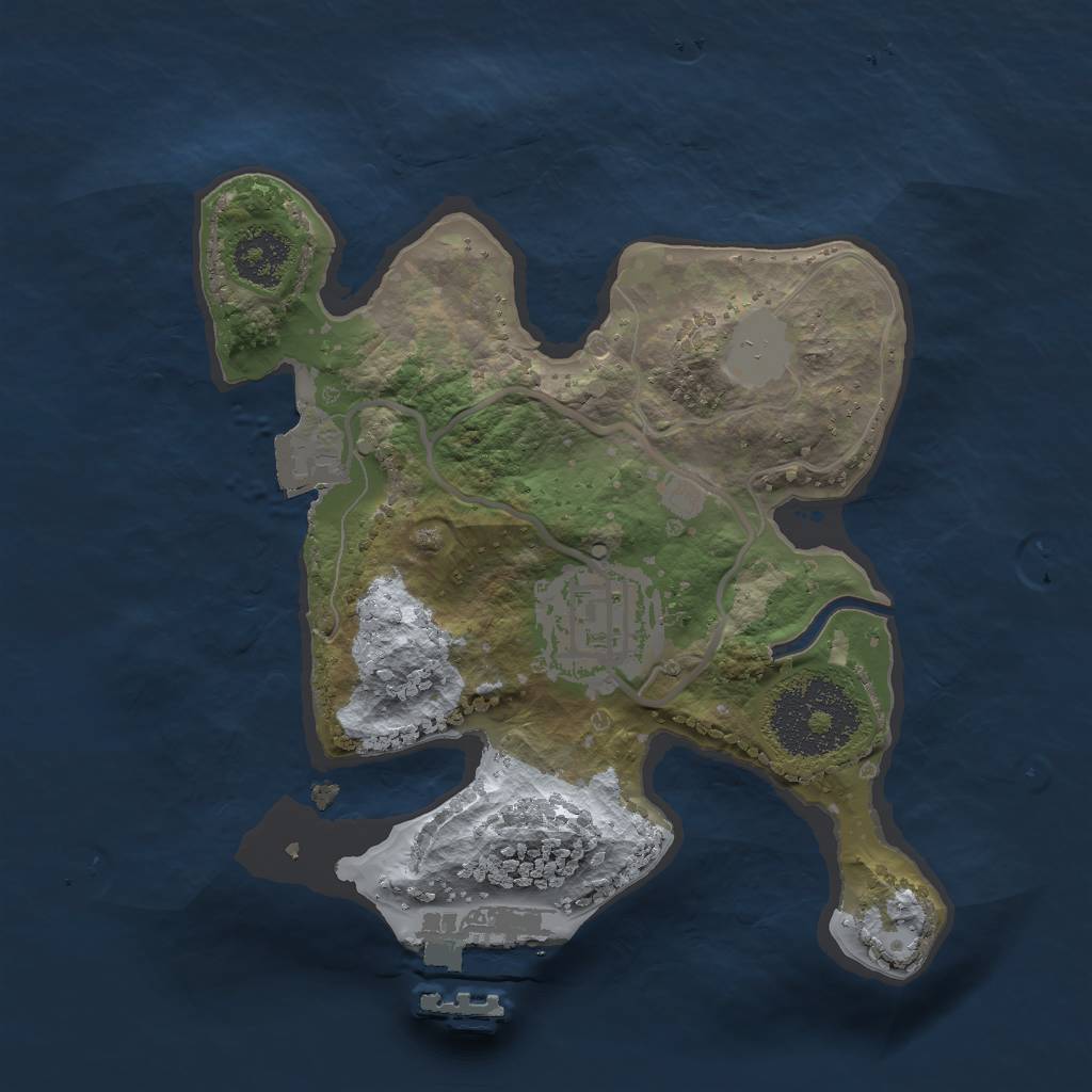 Rust Map: Procedural Map, Size: 2000, Seed: 130907075, 5 Monuments