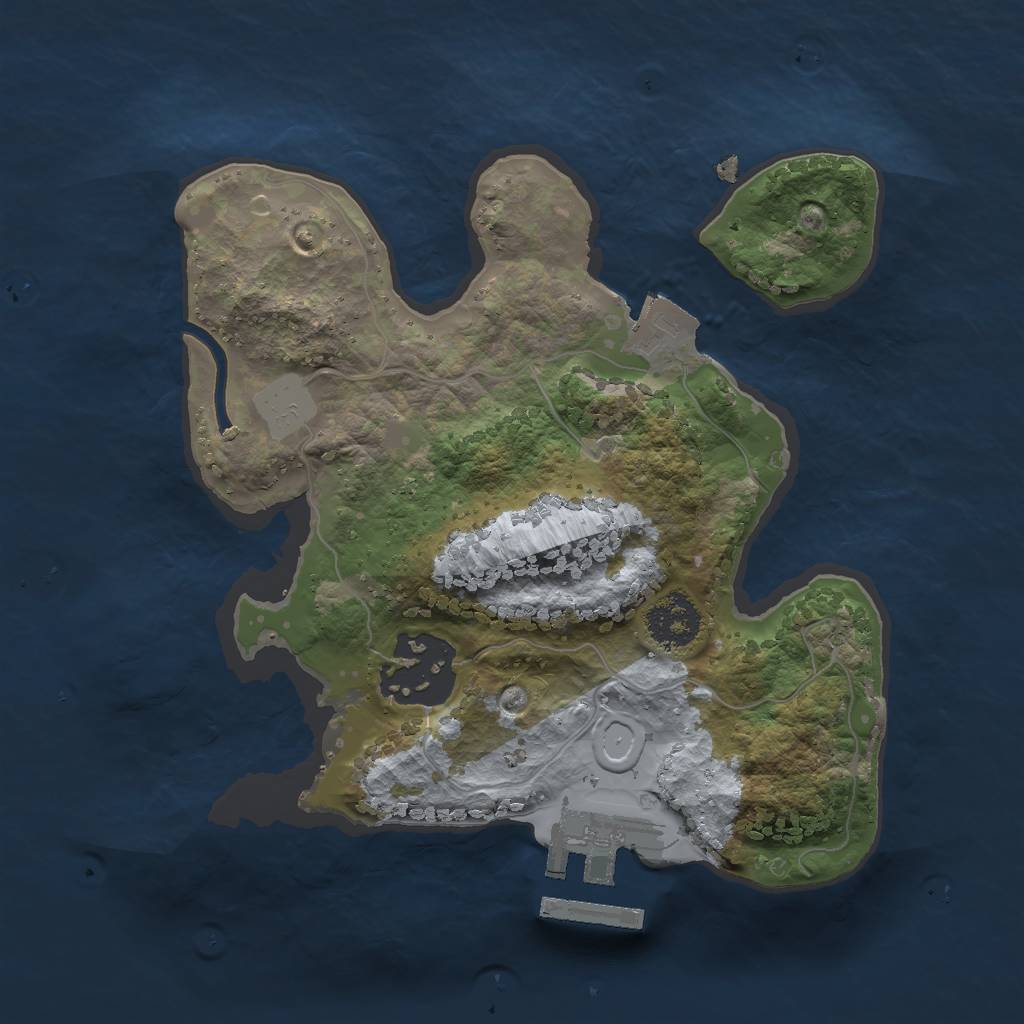 Rust Map: Procedural Map, Size: 2000, Seed: 622930748, 5 Monuments