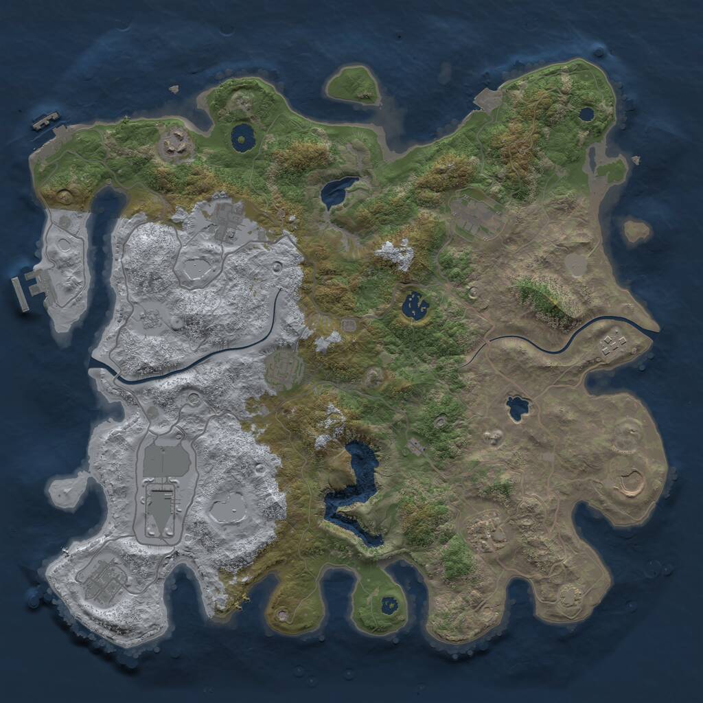 Rust Map: Procedural Map, Size: 4000, Seed: 1577793121, 16 Monuments