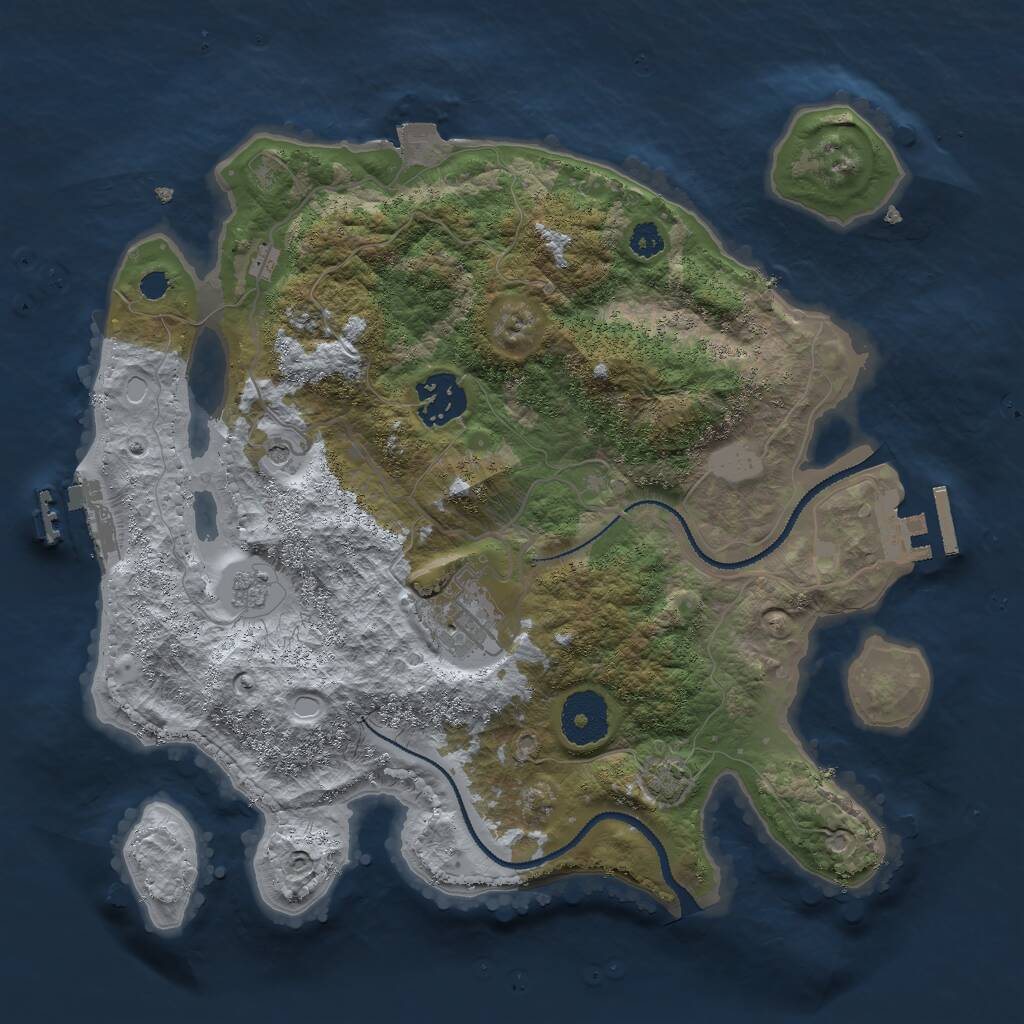 Rust Map: Procedural Map, Size: 3000, Seed: 378808814, 8 Monuments