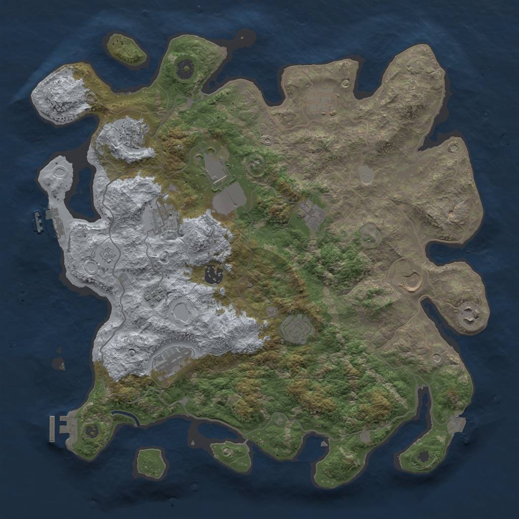 Rust Map: Procedural Map, Size: 4000, Seed: 289969446, 19 Monuments