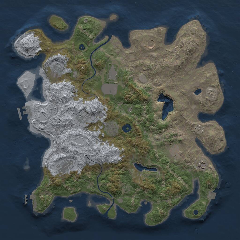 Rust Map: Procedural Map, Size: 4000, Seed: 289969446, 15 Monuments