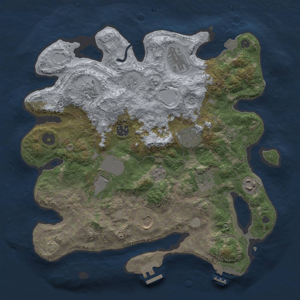 Rust Map: Procedural Map, Size: 3500, Seed: 1652748635, 17 Monuments