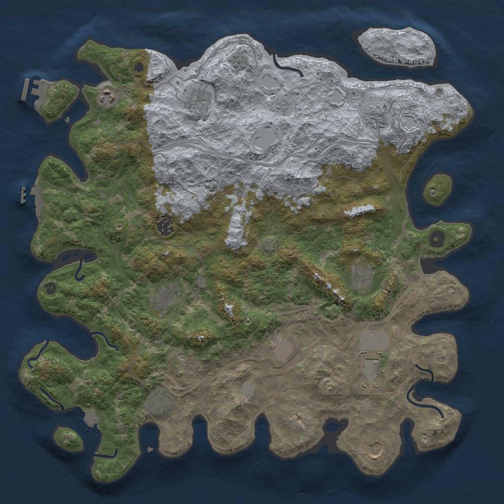 Rust Map: Procedural Map, Size: 4500, Seed: 74635374, 19 Monuments