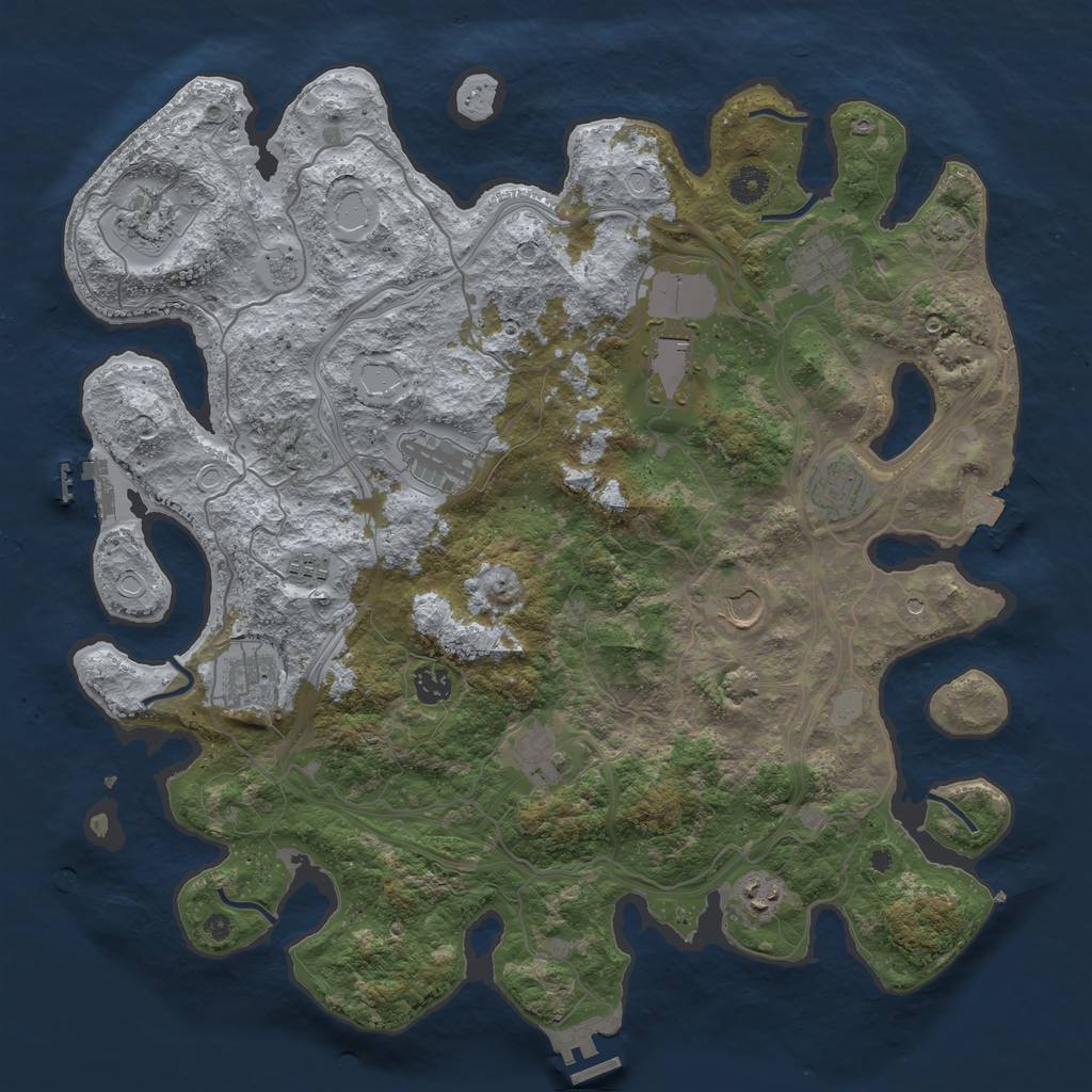 Rust Map: Procedural Map, Size: 4250, Seed: 360436380, 19 Monuments