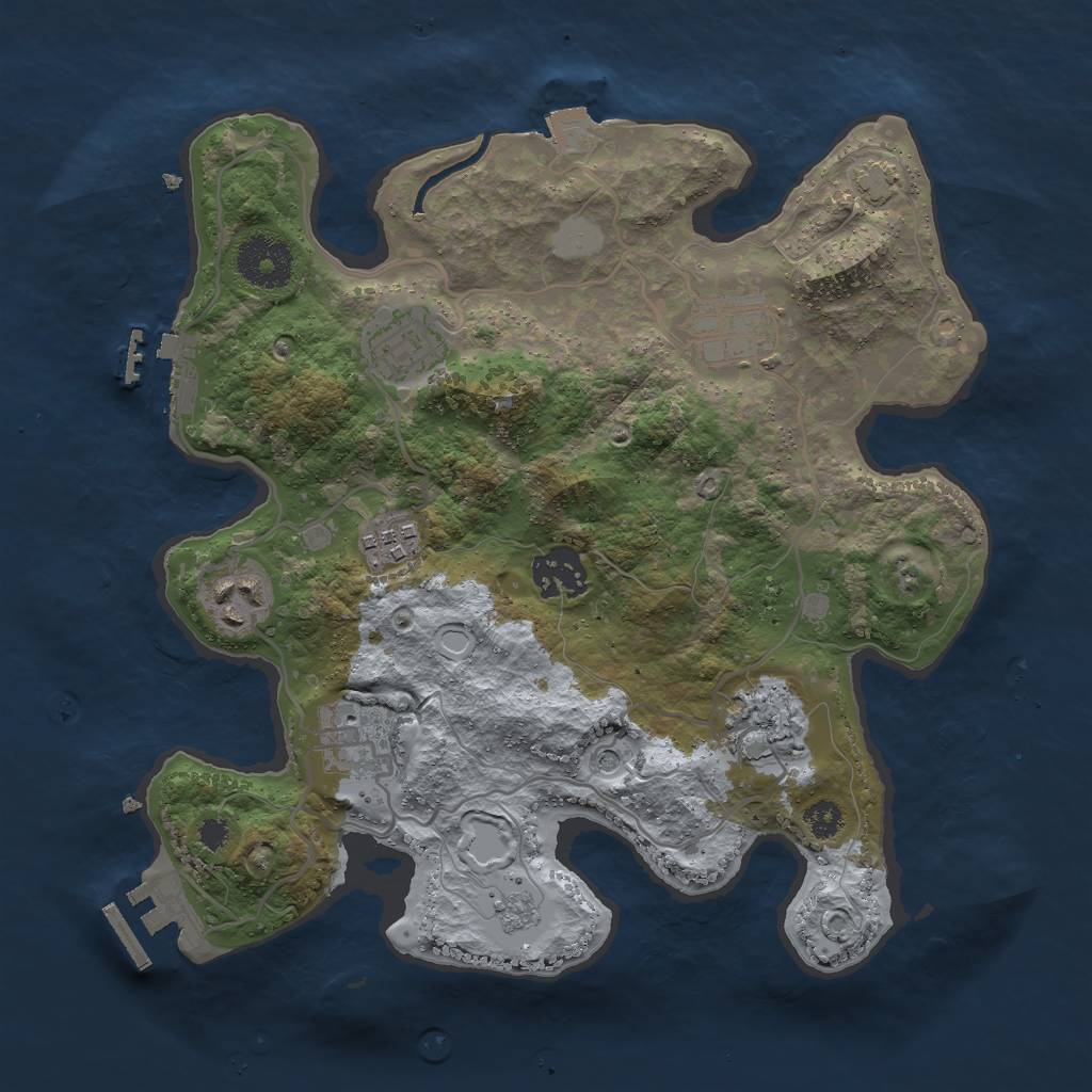 Rust Map: Procedural Map, Size: 3000, Seed: 1607884187, 15 Monuments