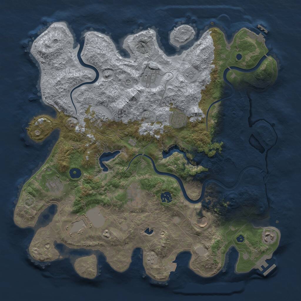 Rust Map: Procedural Map, Size: 4000, Seed: 1730552204, 18 Monuments