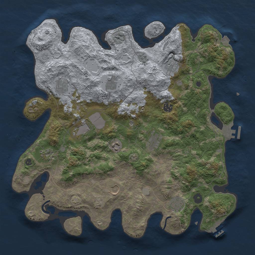 Rust Map: Procedural Map, Size: 4000, Seed: 1730552204, 19 Monuments