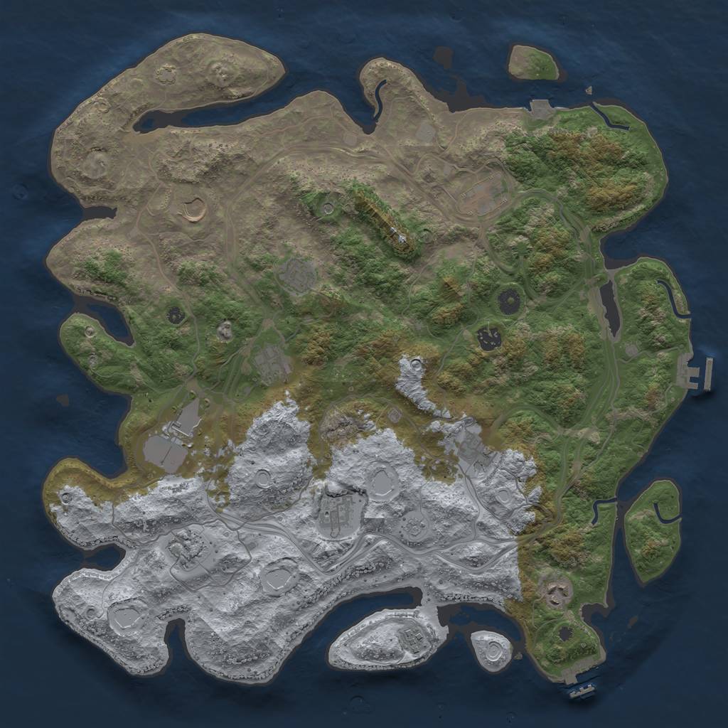 Rust Map: Procedural Map, Size: 4500, Seed: 1624916593, 19 Monuments