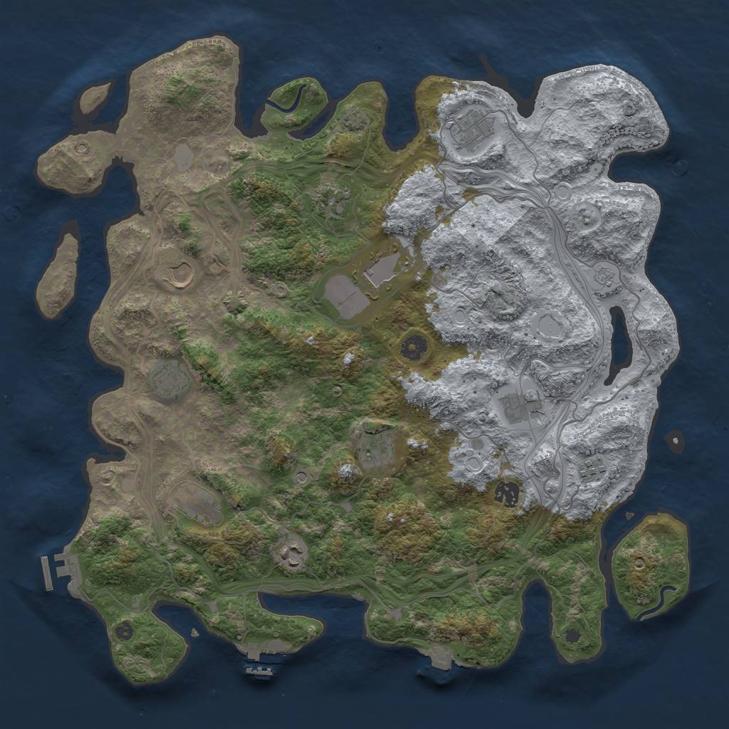 Rust Map: Procedural Map, Size: 4250, Seed: 697353015, 19 Monuments