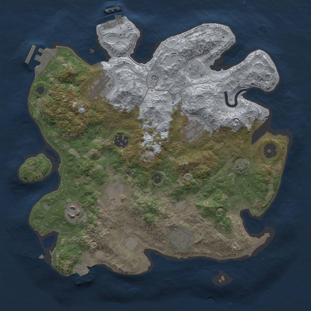 Rust Map: Procedural Map, Size: 3250, Seed: 1785145597, 14 Monuments