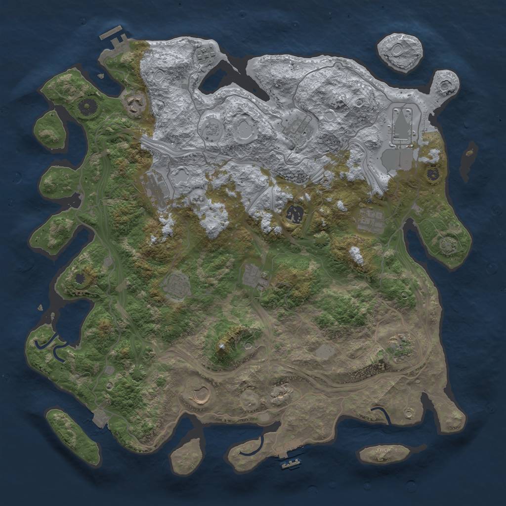 Rust Map: Procedural Map, Size: 4250, Seed: 1974755764, 19 Monuments