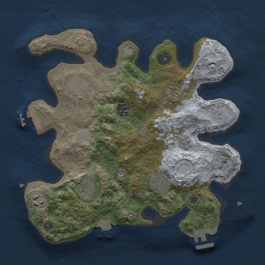 Rust Map: Procedural Map, Size: 3000, Seed: 632552446, 15 Monuments