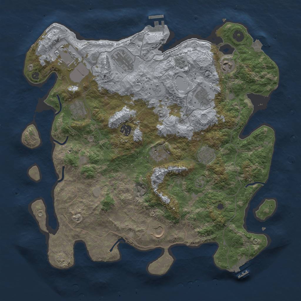 Rust Map: Procedural Map, Size: 4000, Seed: 177013, 18 Monuments