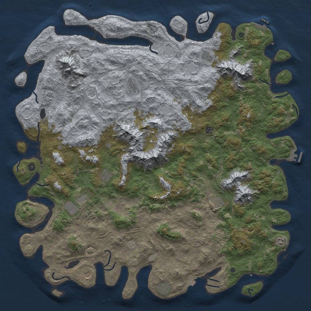 Rust Map: Procedural Map, Size: 6000, Seed: 5000660, 19 Monuments