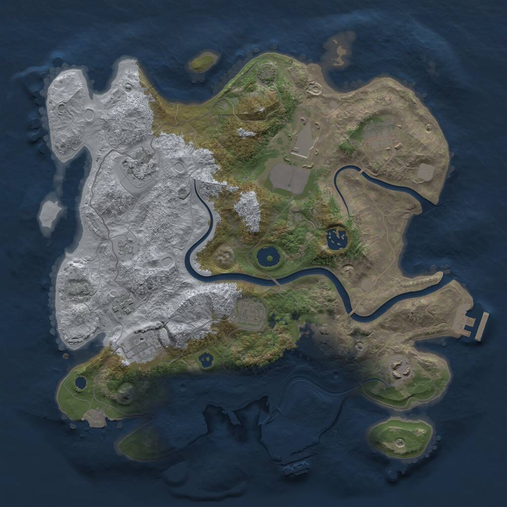 Rust Map: Procedural Map, Size: 3500, Seed: 5439, 15 Monuments