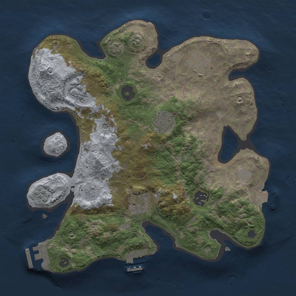 Rust Map: Procedural Map, Size: 3000, Seed: 20266, 14 Monuments