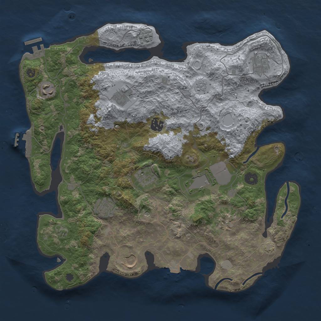 Rust Map: Procedural Map, Size: 3650, Seed: 6969420, 18 Monuments