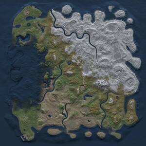 Thumbnail Rust Map: Procedural Map, Size: 5600, Seed: 9876789, 17 Monuments