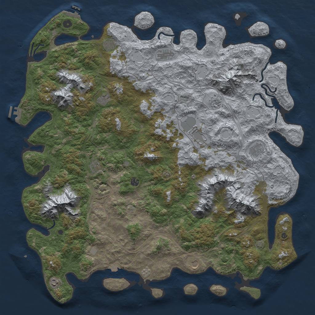 Rust Map: Procedural Map, Size: 5600, Seed: 9876789, 19 Monuments