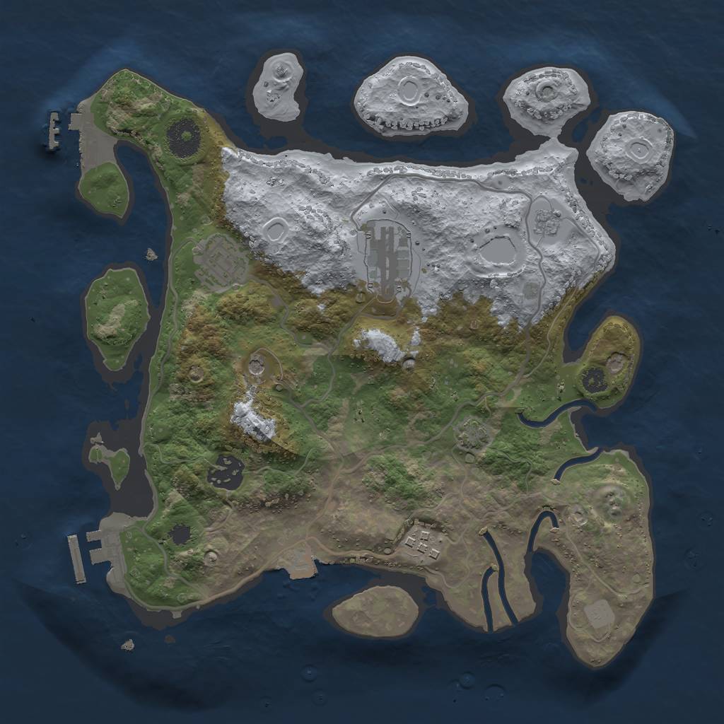 Rust Map: Procedural Map, Size: 3000, Seed: 2015071744, 12 Monuments