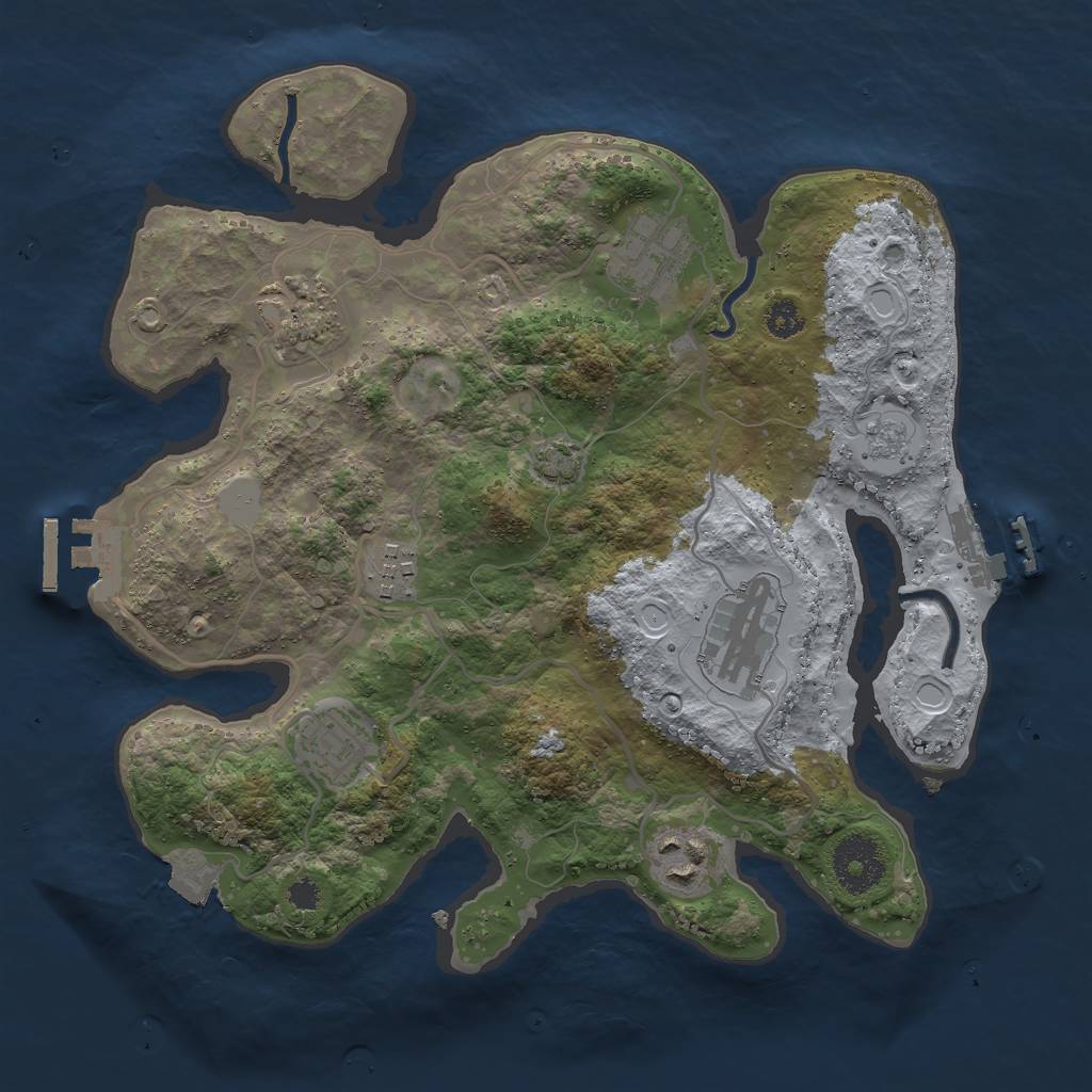 Rust Map: Procedural Map, Size: 3000, Seed: 1698675553, 13 Monuments