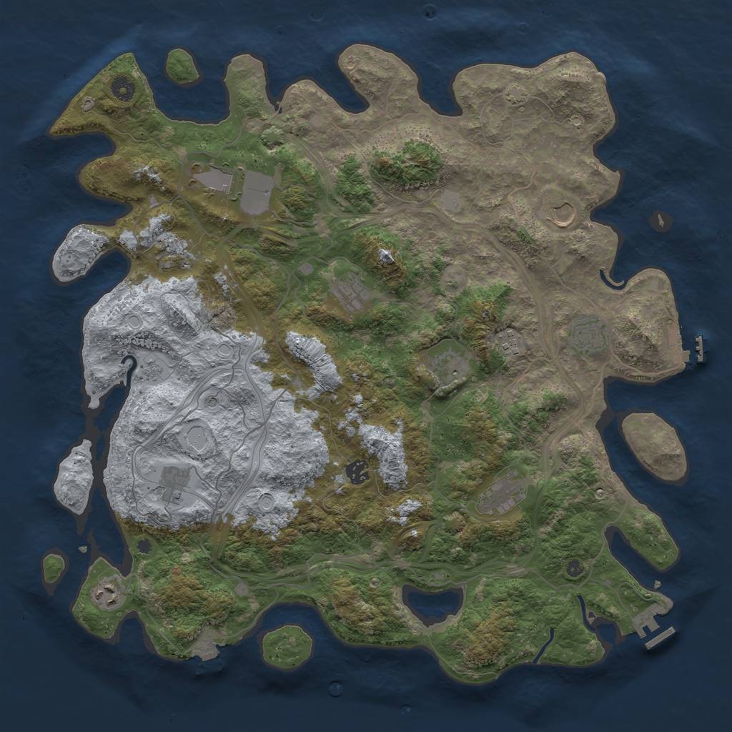 Rust Map: Procedural Map, Size: 4500, Seed: 1779660602, 19 Monuments