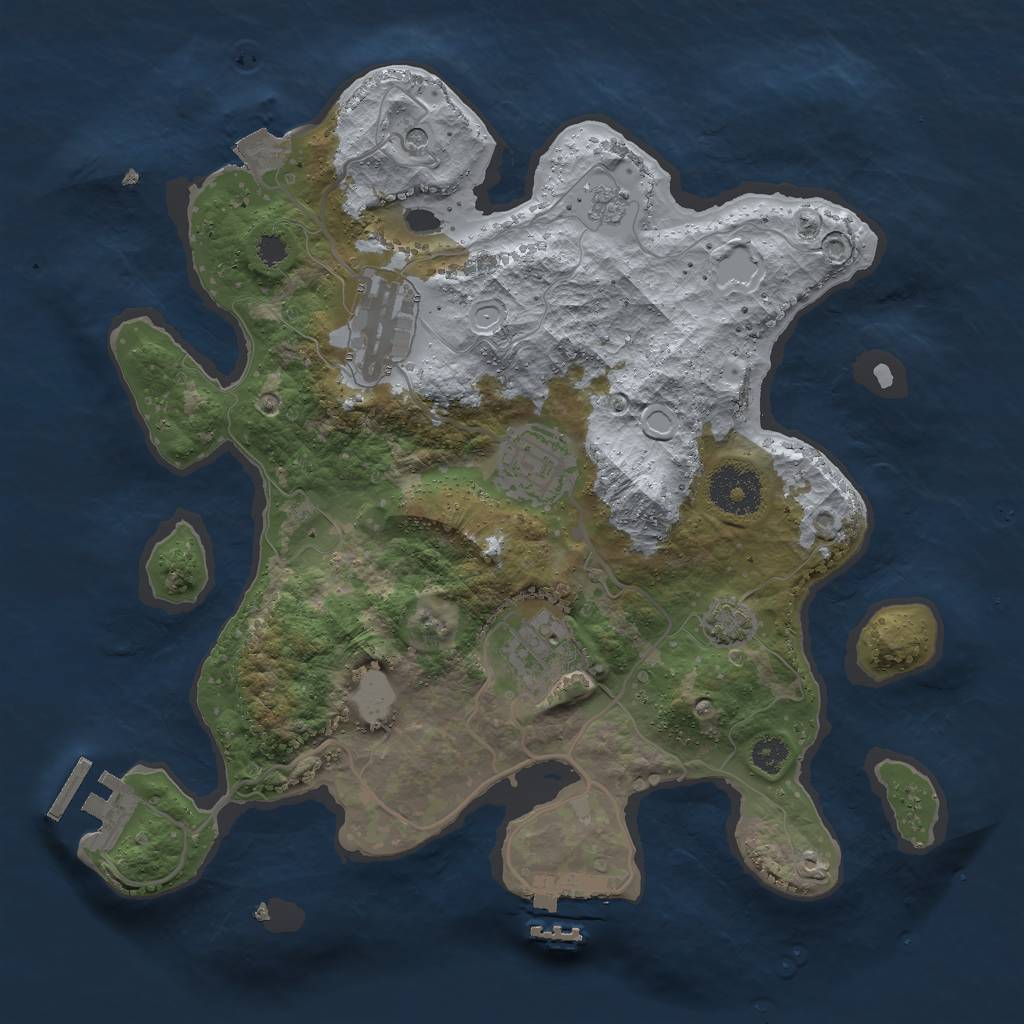 Rust Map: Procedural Map, Size: 3000, Seed: 1290498858, 11 Monuments