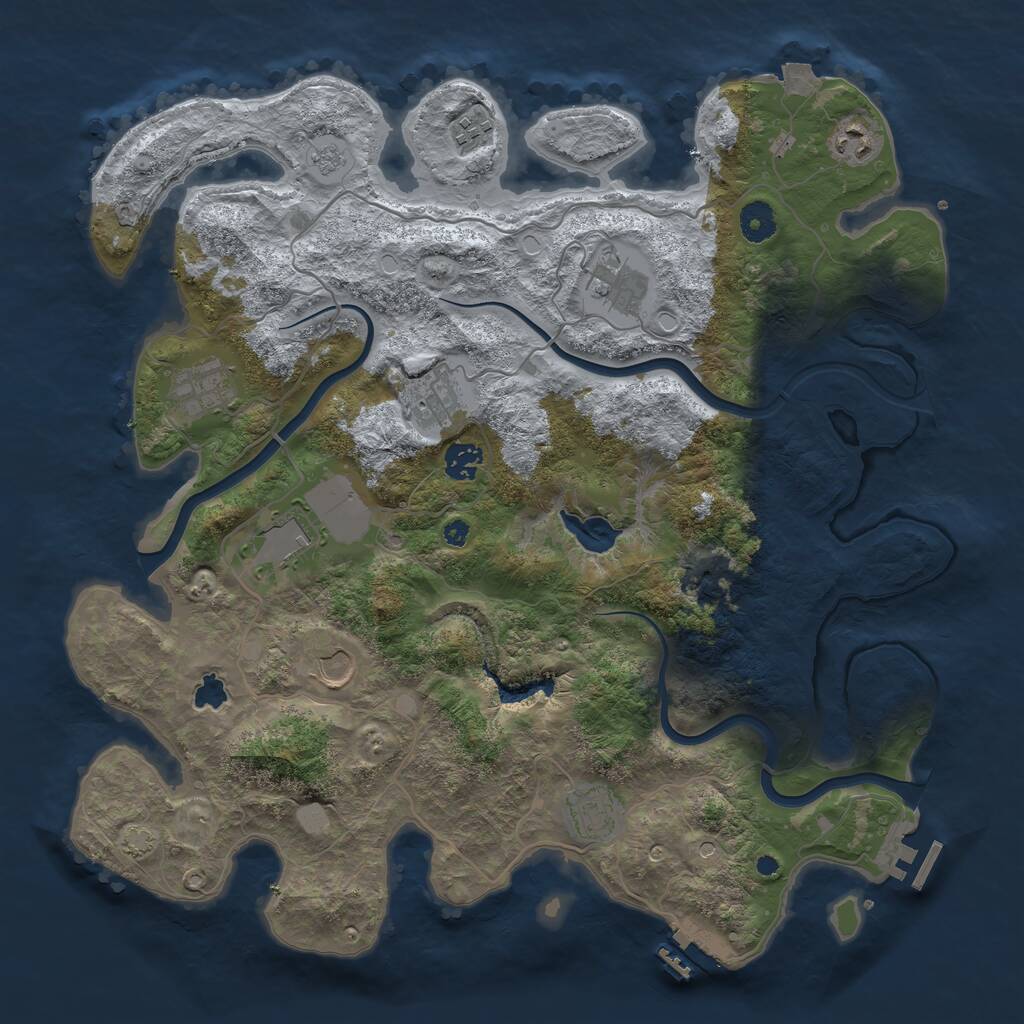 Rust Map: Procedural Map, Size: 4000, Seed: 42586, 15 Monuments