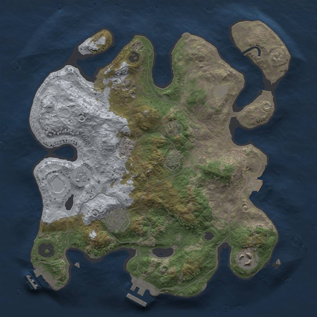 Rust Map: Procedural Map, Size: 3000, Seed: 1651805954, 11 Monuments