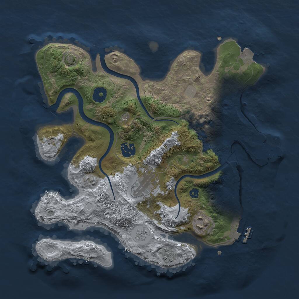Rust Map: Procedural Map, Size: 3000, Seed: 1438245993, 10 Monuments