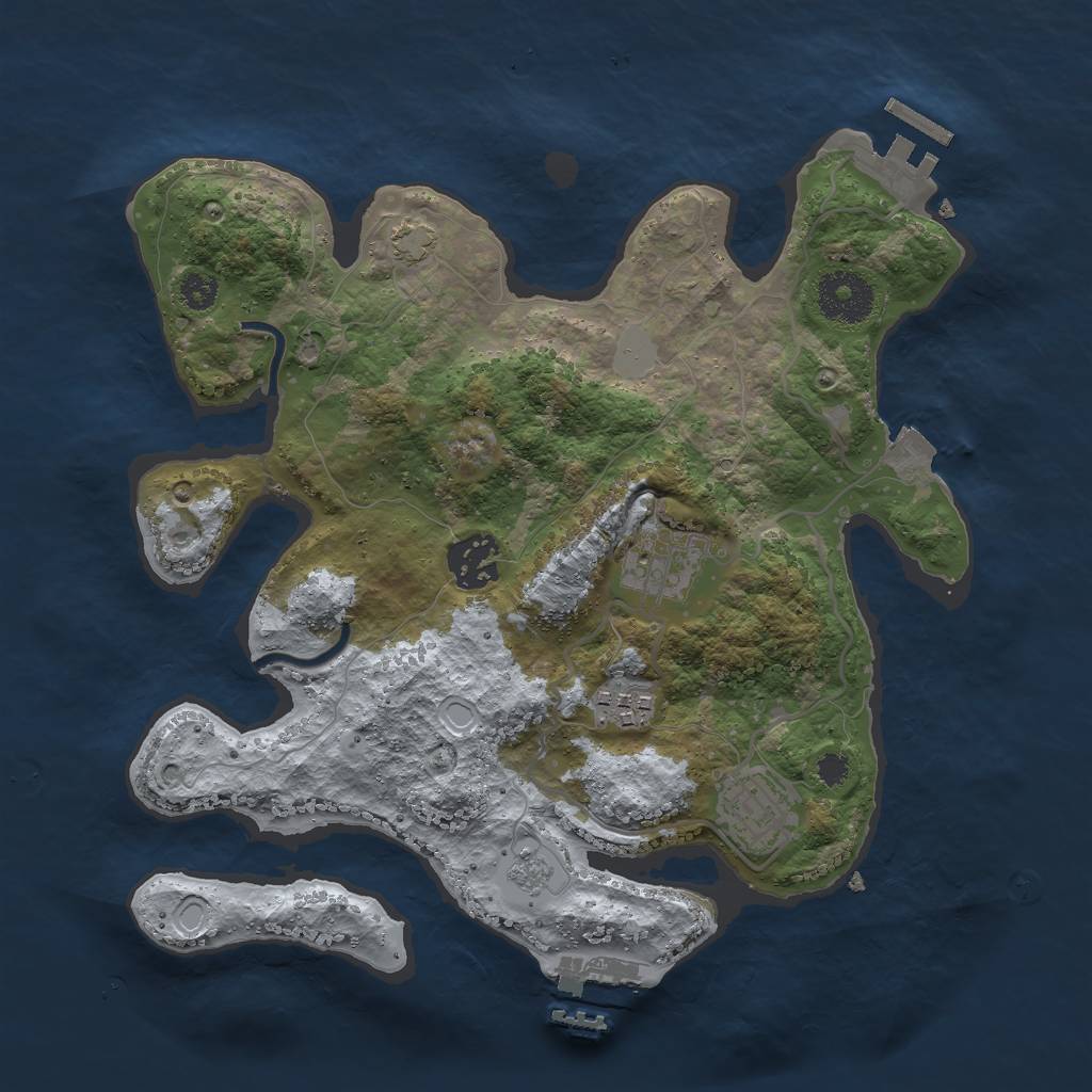 Rust Map: Procedural Map, Size: 3000, Seed: 1438245993, 11 Monuments