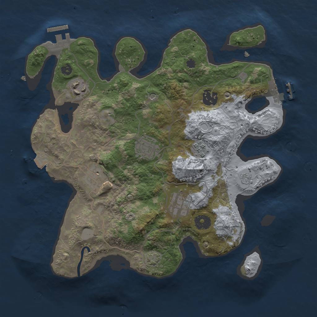 Rust Map: Procedural Map, Size: 3000, Seed: 820675760, 14 Monuments