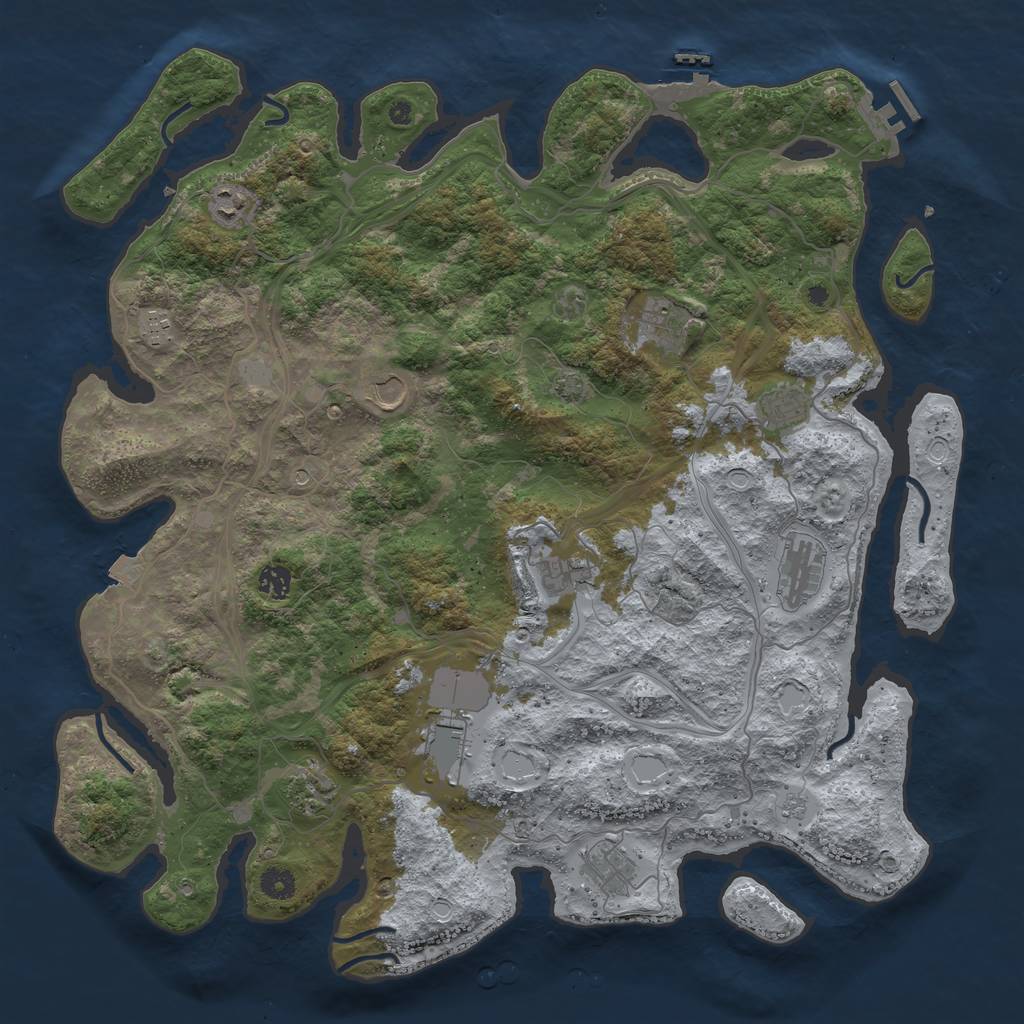 Rust Map: Procedural Map, Size: 4500, Seed: 784231512, 19 Monuments