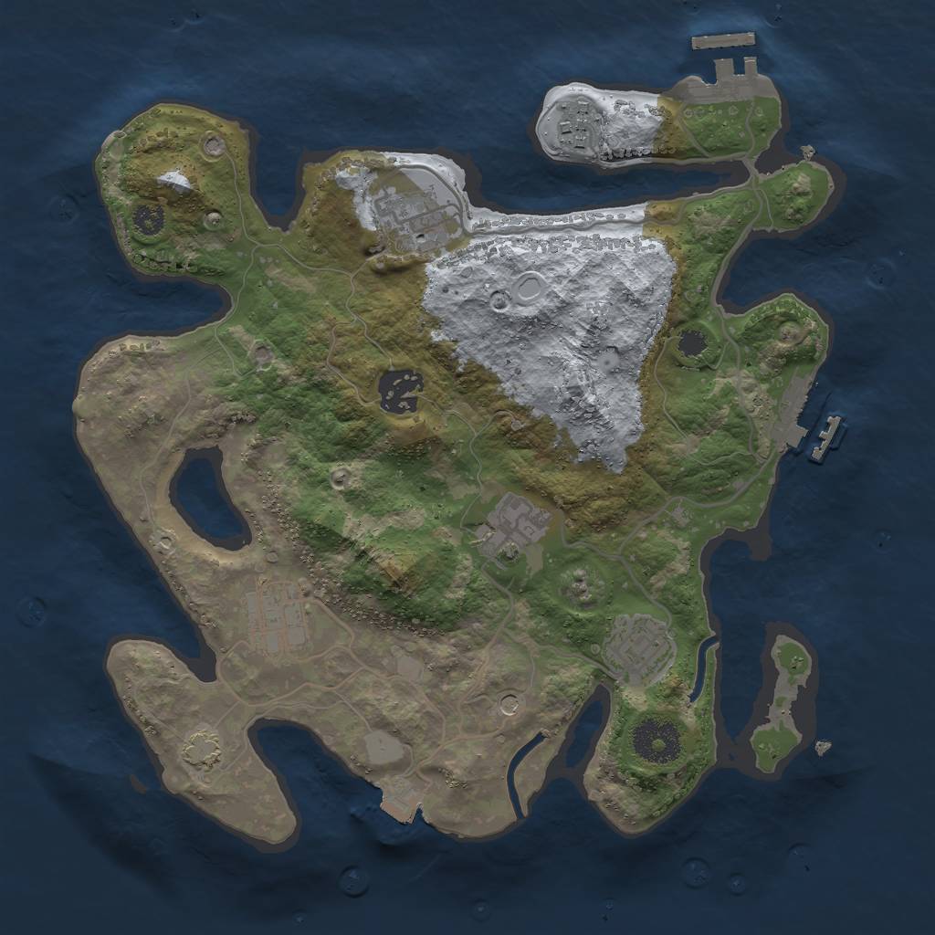 Rust Map: Procedural Map, Size: 3000, Seed: 1057731338, 13 Monuments