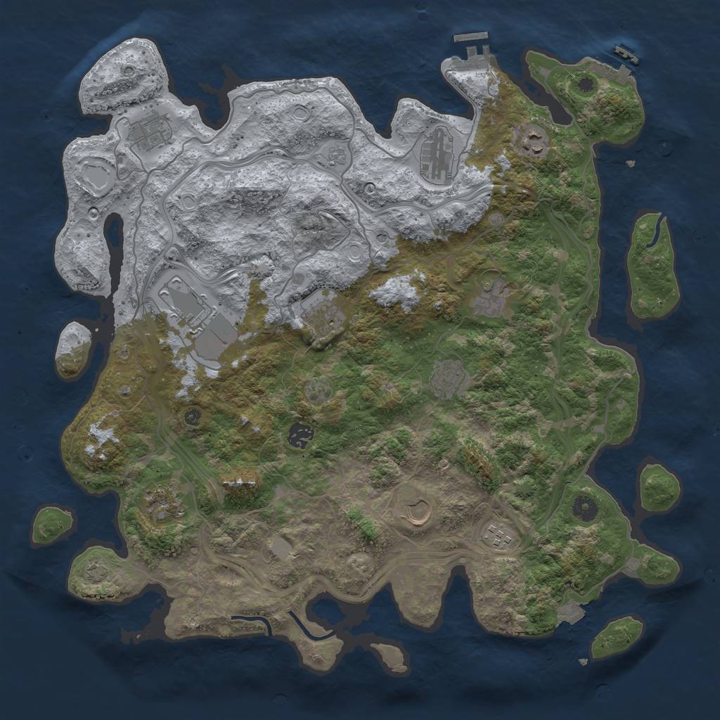 Rust Map: Procedural Map, Size: 4250, Seed: 28827904, 19 Monuments