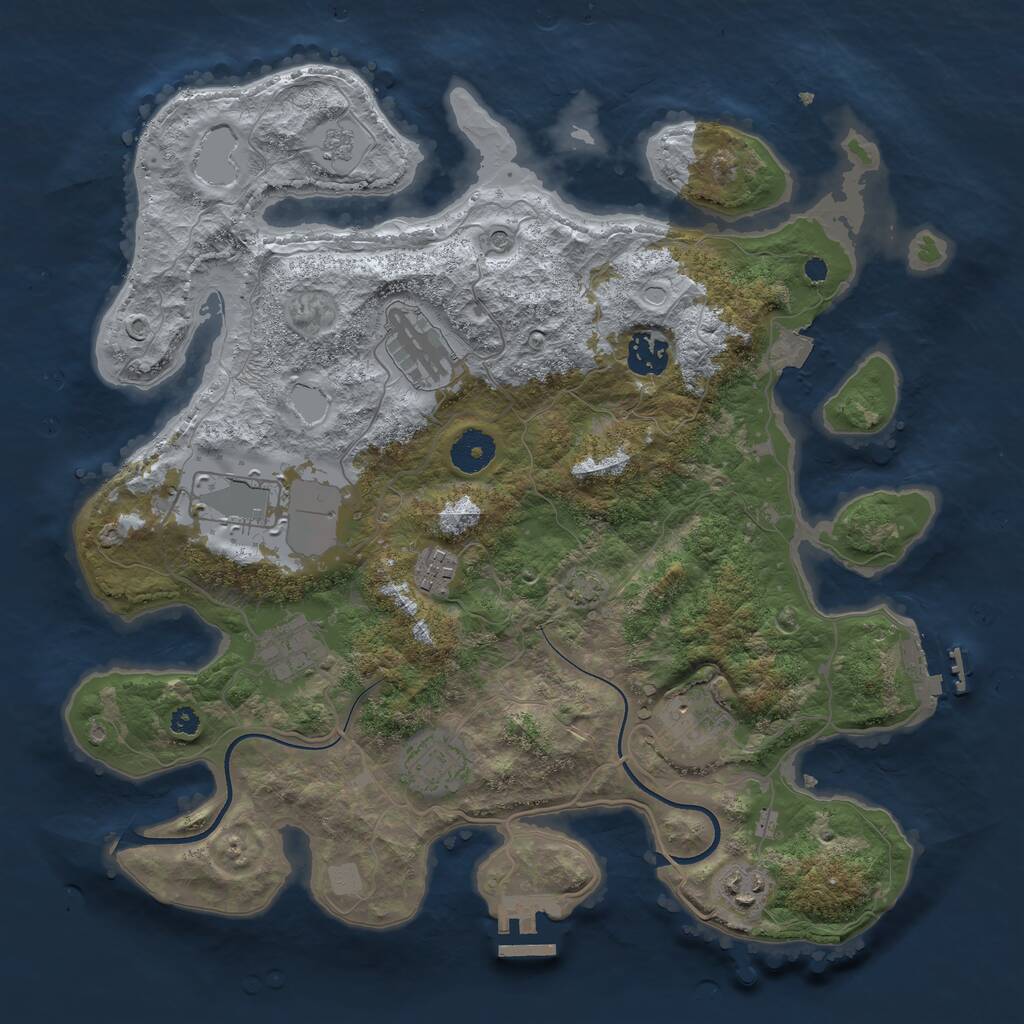 Rust Map: Procedural Map, Size: 3600, Seed: 6200, 14 Monuments