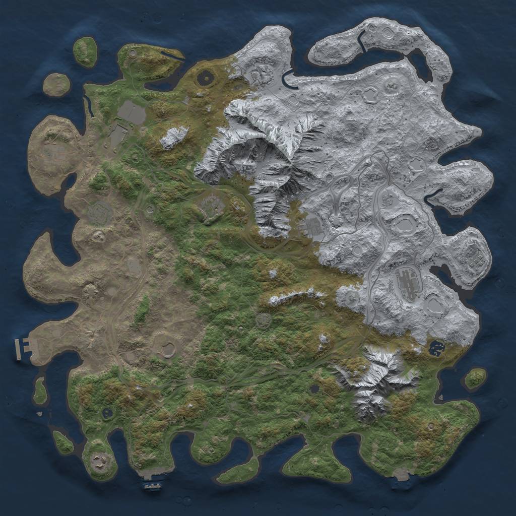 Rust Map: Procedural Map, Size: 5000, Seed: 196, 19 Monuments