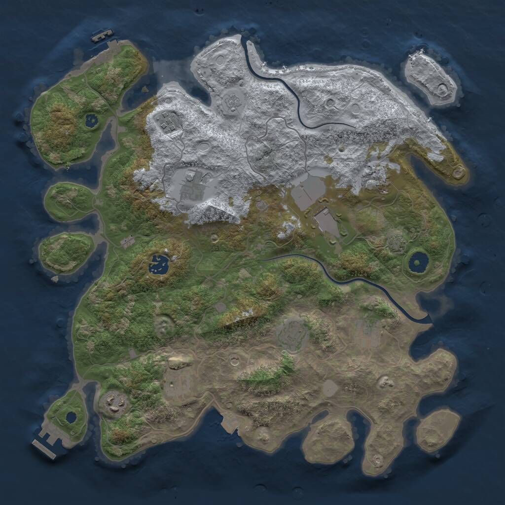 Rust Map: Procedural Map, Size: 3750, Seed: 488293960, 15 Monuments