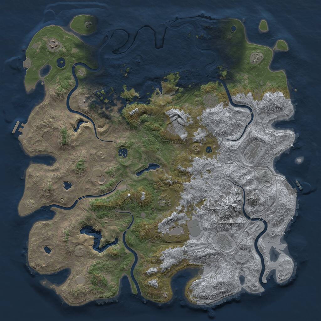 Rust Map: Procedural Map, Size: 5000, Seed: 57705056, 17 Monuments